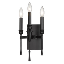 Golden 3509-WSC BLK - Golden Lighting Landon 3-light Wall Sconce in Matte Black
